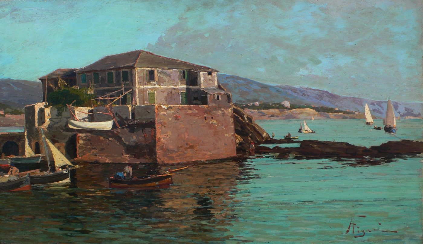 Andrea Figari, Boccadasse, 1880 circa, olio su tavola