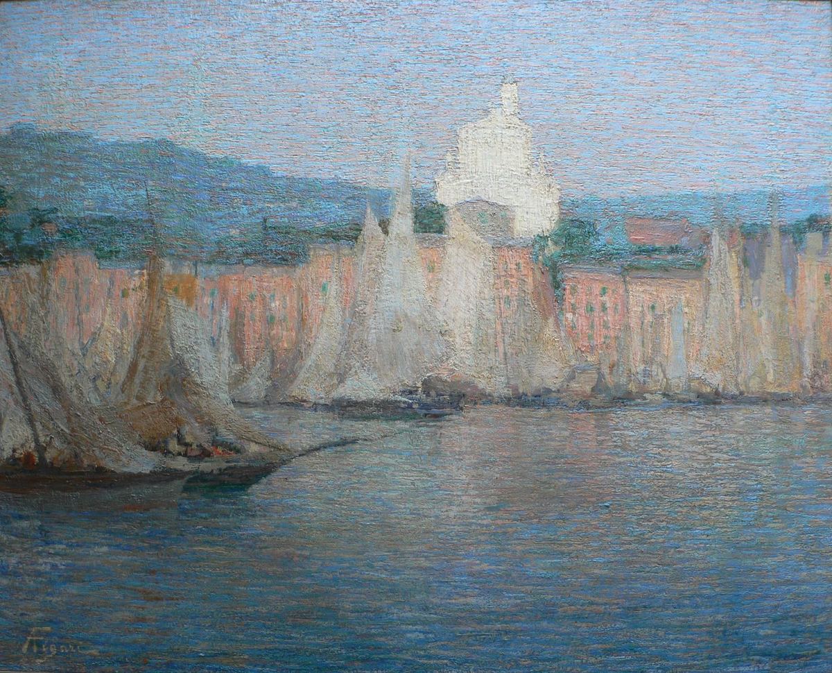 Andrea Figari, Santa Margherita Ligure, 1905 circa, olio su cartone
