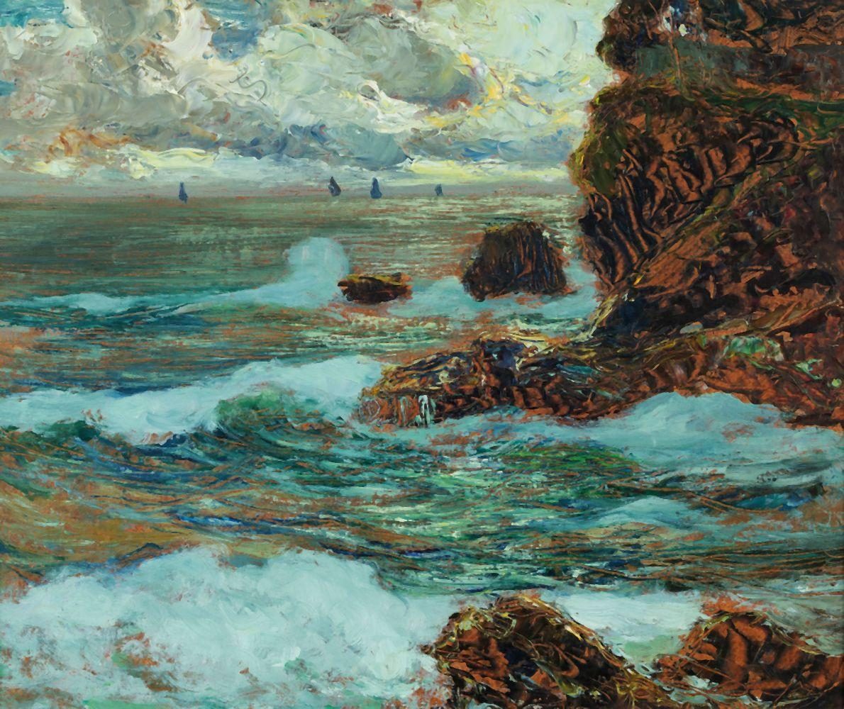 Dipinto di Giuseppe Sacheri, marina